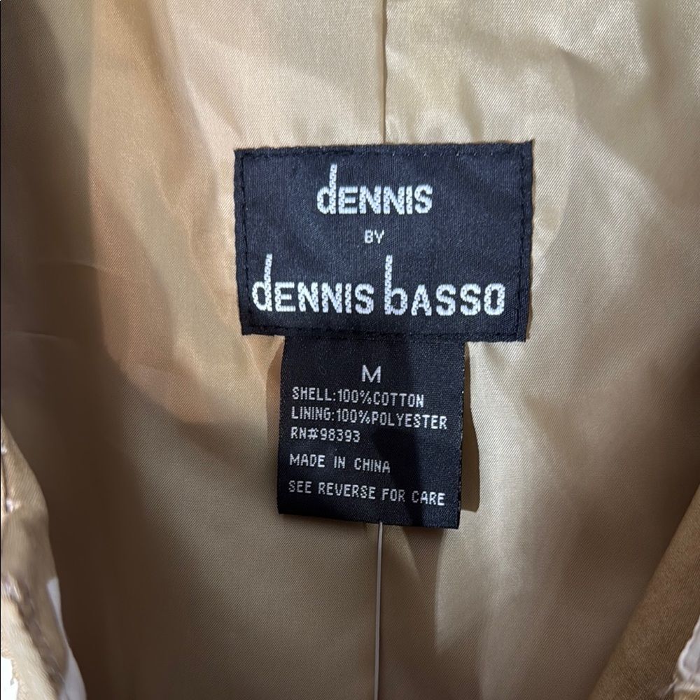 Dennis Basso Tan and White Blazer Lightweight Suit Jacket - Picture 2 of 12